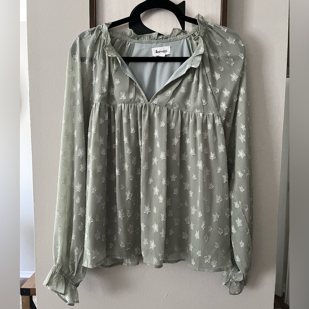 Star Mint Green Blouse